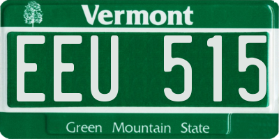 VT license plate EEU515