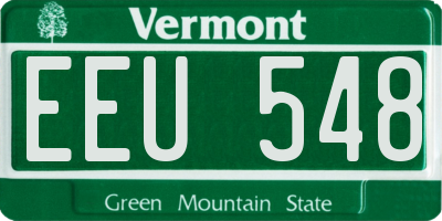 VT license plate EEU548