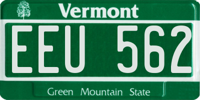 VT license plate EEU562