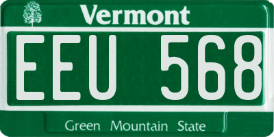 VT license plate EEU568