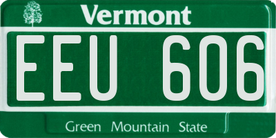 VT license plate EEU606