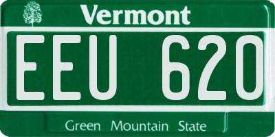 VT license plate EEU620