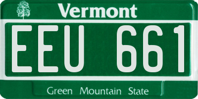 VT license plate EEU661