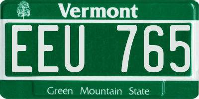 VT license plate EEU765