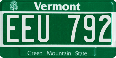 VT license plate EEU792