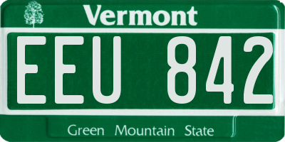 VT license plate EEU842