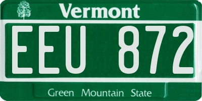 VT license plate EEU872