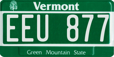 VT license plate EEU877