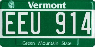 VT license plate EEU914