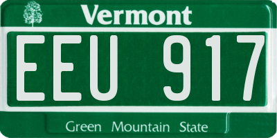 VT license plate EEU917