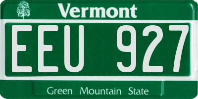 VT license plate EEU927