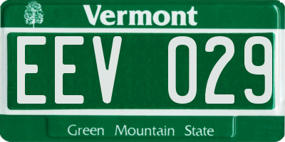 VT license plate EEV029
