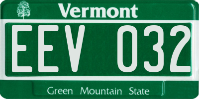 VT license plate EEV032
