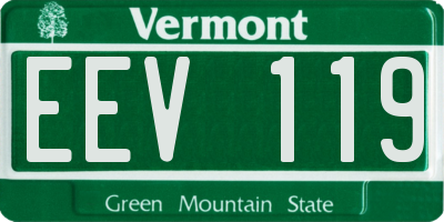 VT license plate EEV119