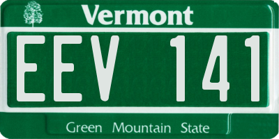 VT license plate EEV141