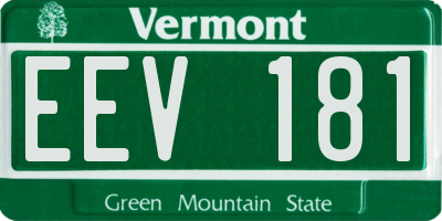 VT license plate EEV181