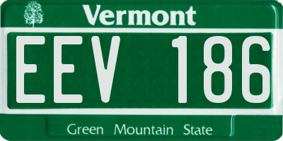 VT license plate EEV186