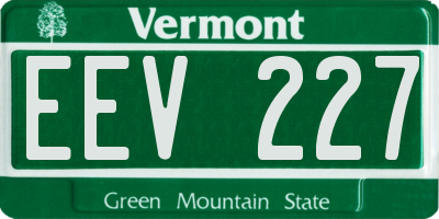 VT license plate EEV227