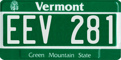 VT license plate EEV281