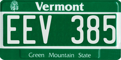 VT license plate EEV385