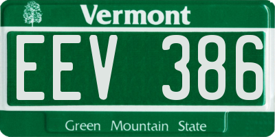 VT license plate EEV386