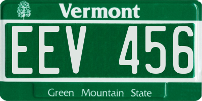 VT license plate EEV456