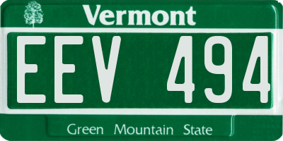 VT license plate EEV494