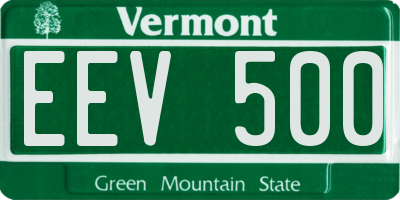 VT license plate EEV500