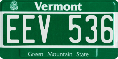 VT license plate EEV536