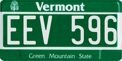 VT license plate EEV596