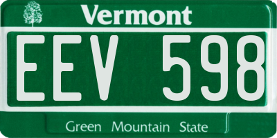 VT license plate EEV598