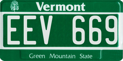 VT license plate EEV669
