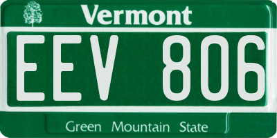VT license plate EEV806