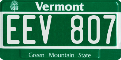 VT license plate EEV807
