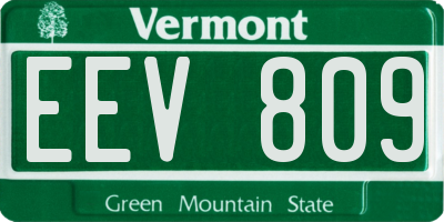 VT license plate EEV809