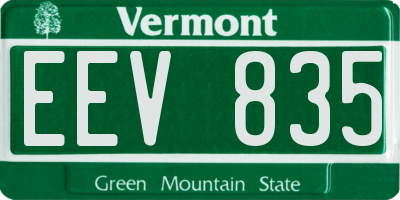 VT license plate EEV835