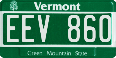 VT license plate EEV860