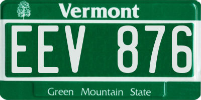 VT license plate EEV876