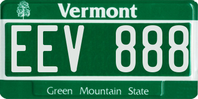 VT license plate EEV888
