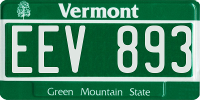 VT license plate EEV893