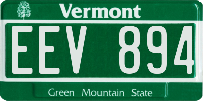 VT license plate EEV894