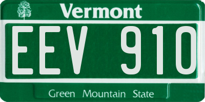 VT license plate EEV910