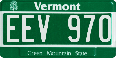 VT license plate EEV970