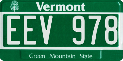 VT license plate EEV978