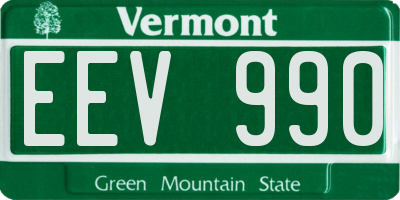 VT license plate EEV990