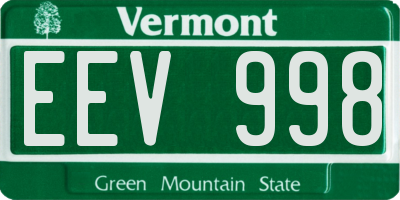 VT license plate EEV998