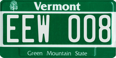 VT license plate EEW008