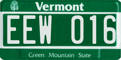 VT license plate EEW016