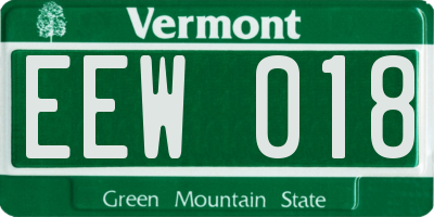 VT license plate EEW018