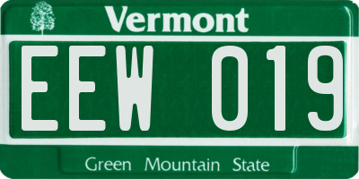 VT license plate EEW019